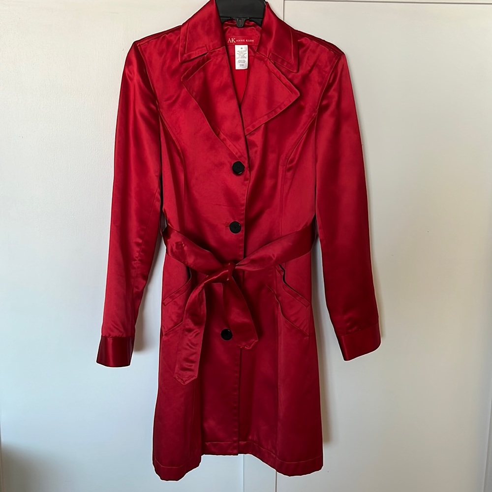 Anne Klein, 100% silk, trench coat